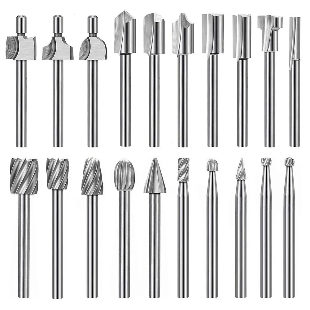 20Pieces Router Carbide Engraving Bits for Bit Set 1/8 Inch
