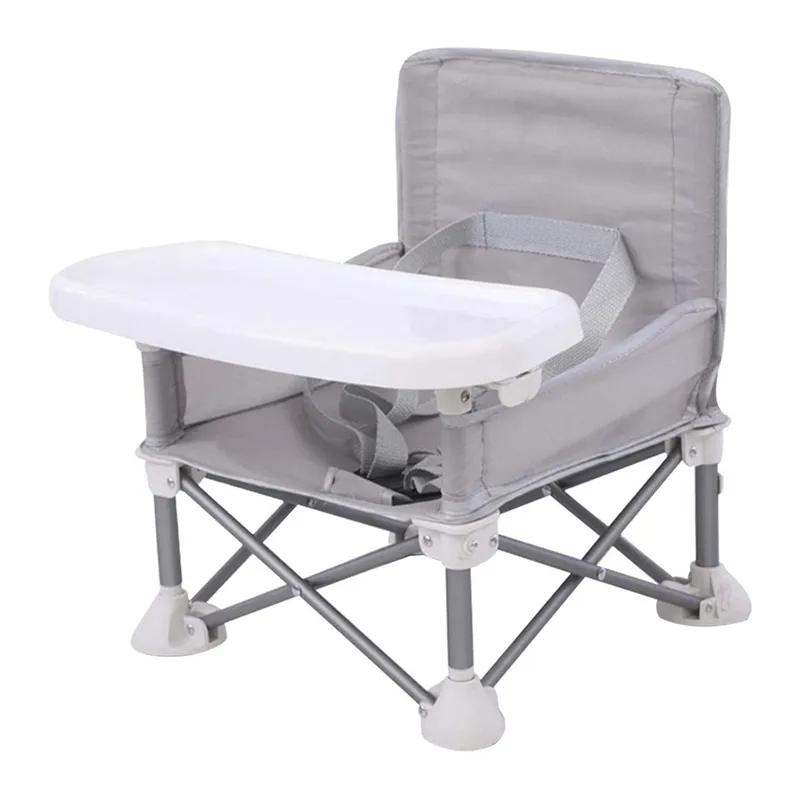 Portable High Chair Pop-n-Sit Folding Feeding Booster - Grey