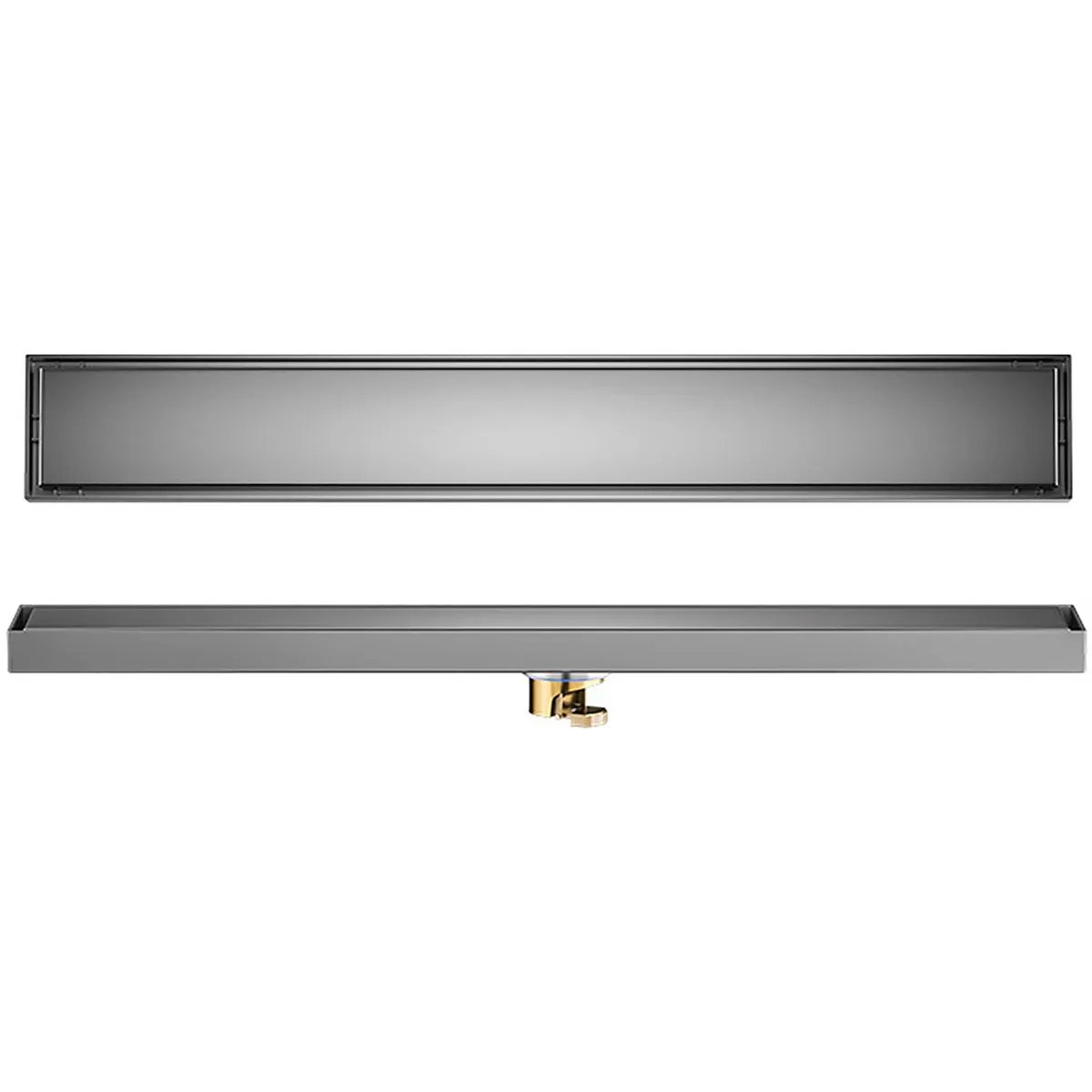 60cm Shower Drain 304 Stainless Steel Brushed Floor Shower Drain Bathroom - Grey Middle hole