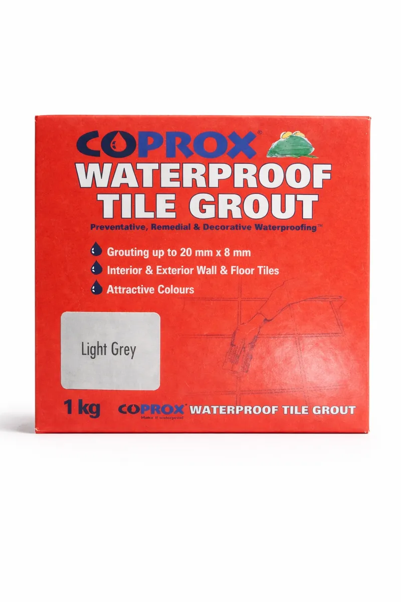 Coprox Waterproof Tile Grout - Light Grey Cement Tile Joint Filler 1kg