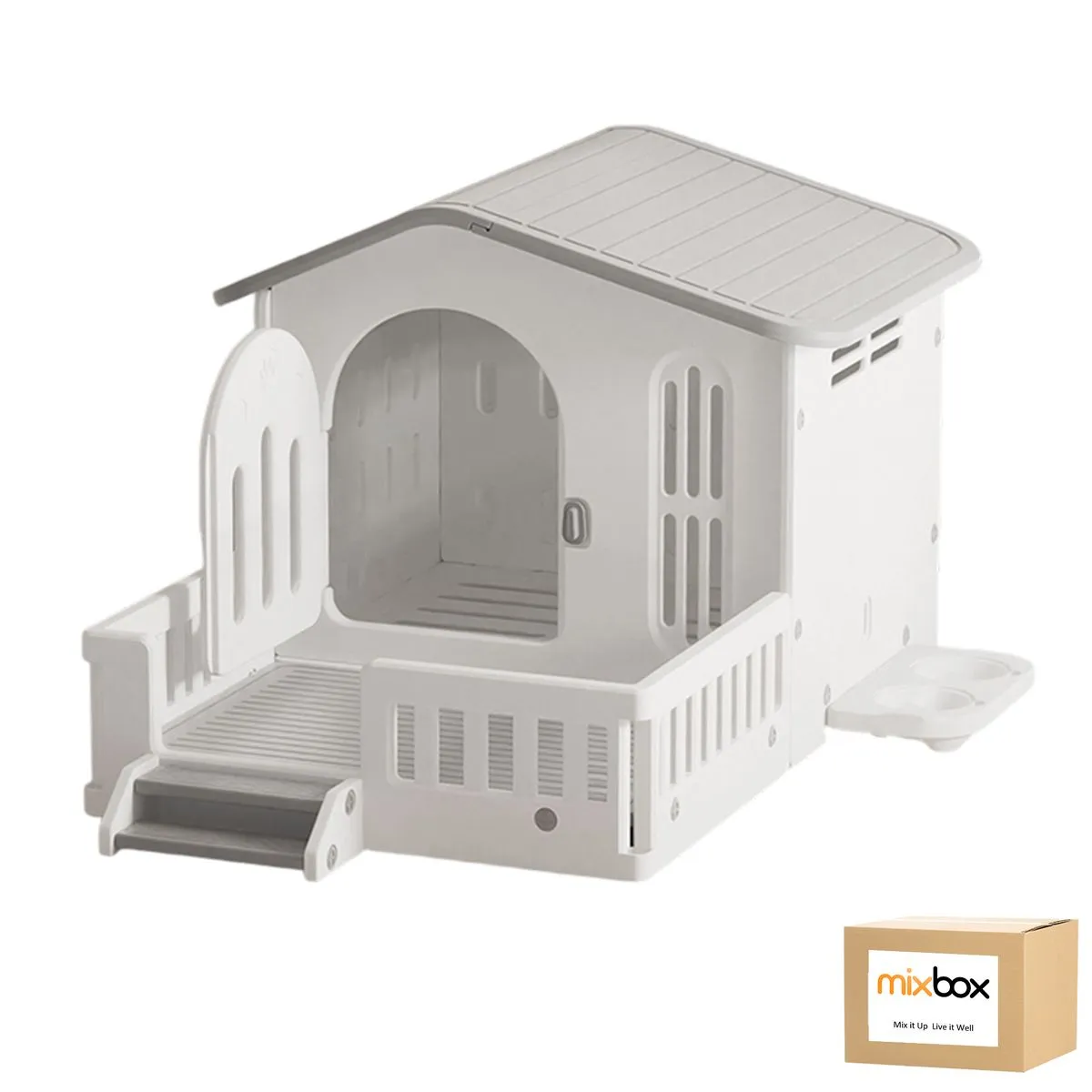 Mix Box Waterproof Resin Dog Kennel,Large for M/L pets,139cm x 93cm x 75cm
