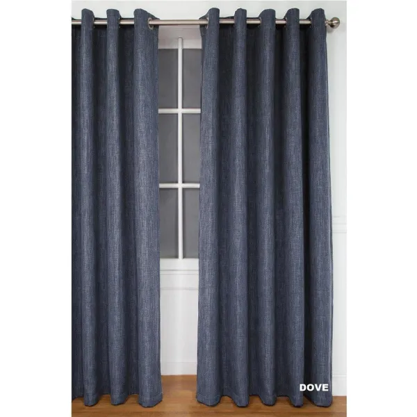 Simon Baker Amalfi Self Lined Curtains - Eyelet 225x265cm - Dove