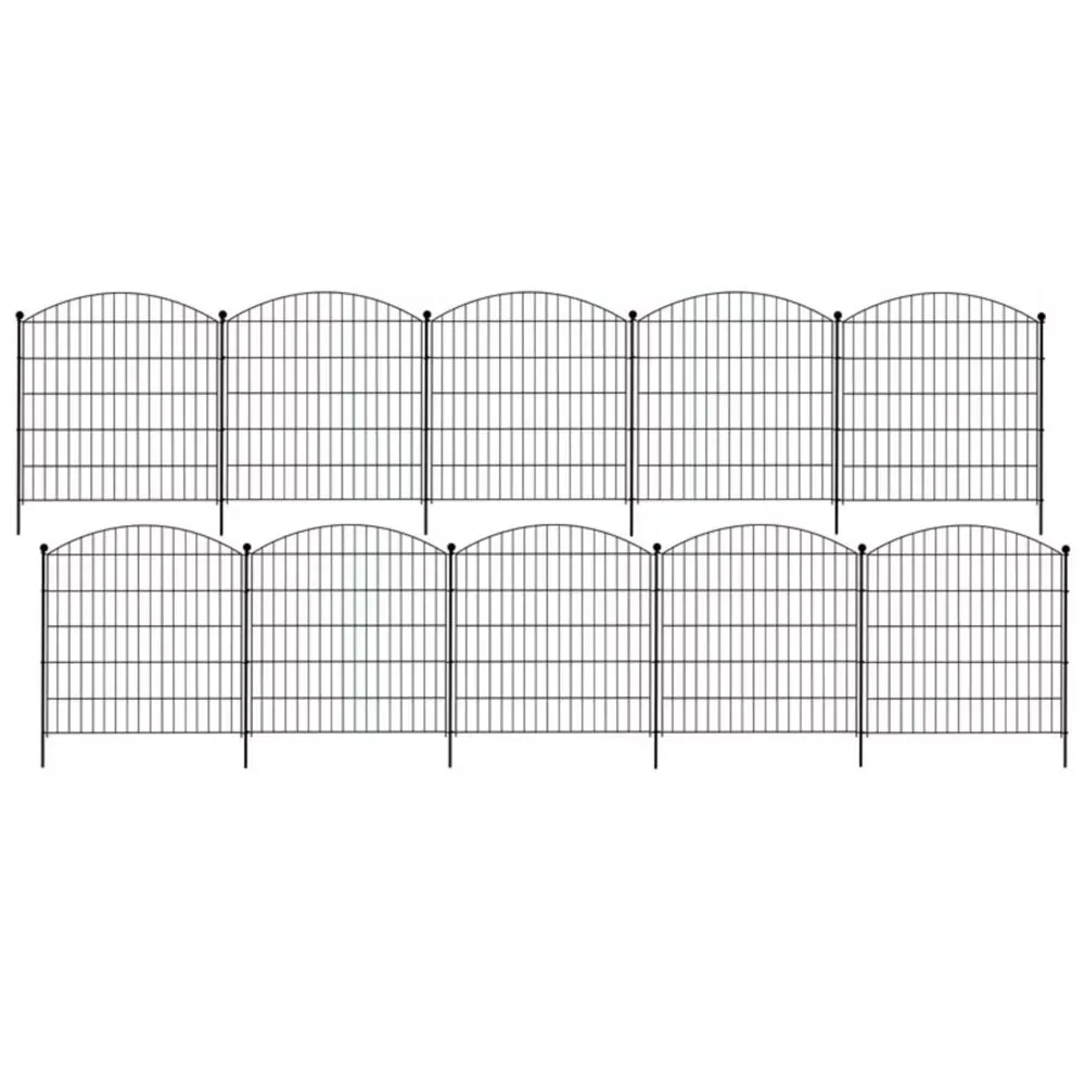 Garden Decor Metal Outdoor Ground Stake Fence Pet Barrier (80cm) - 10 Panel
