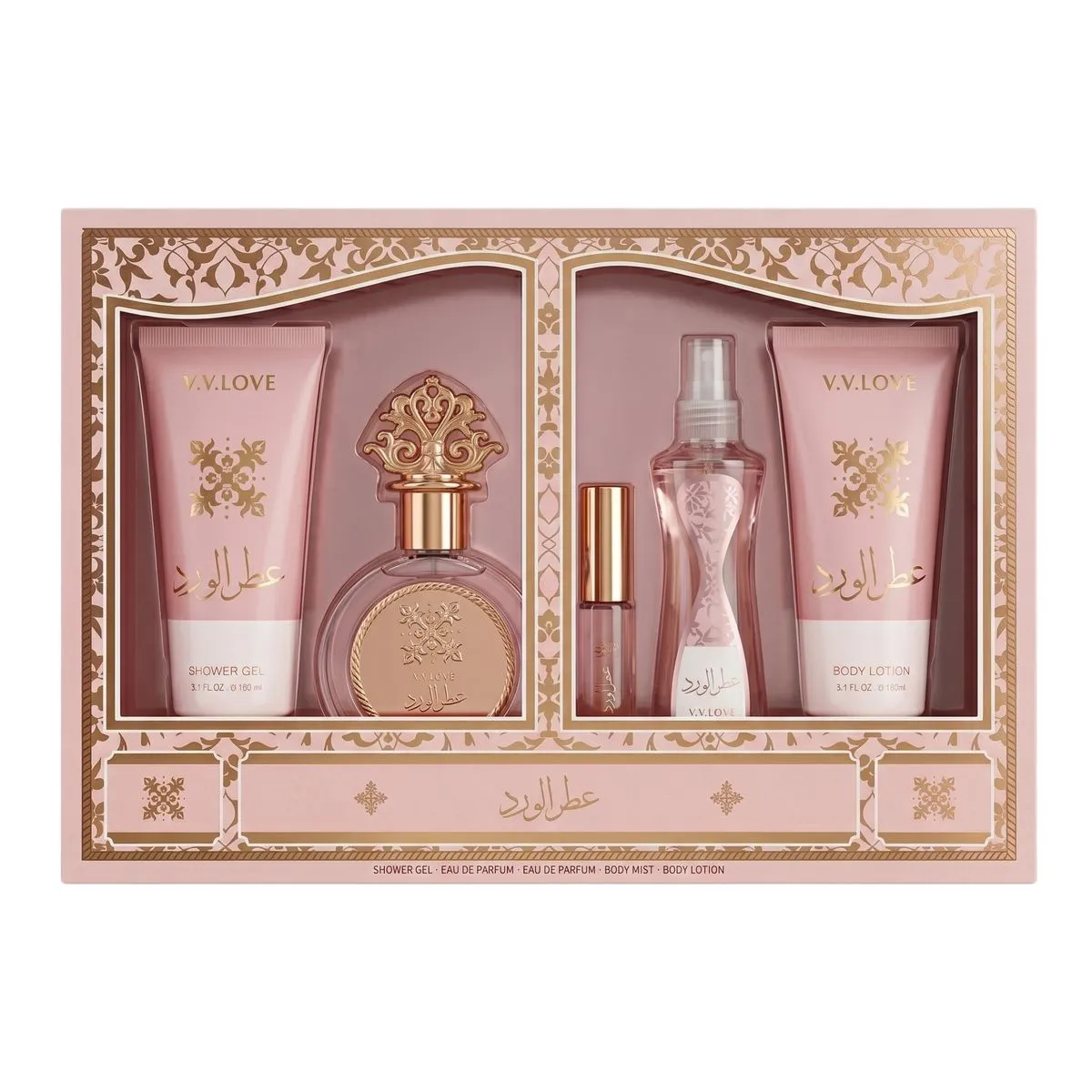 5 Pieces Premium Luxury Gift Set V.V.LOVE Rose Altar Eau de Parfum 100ml