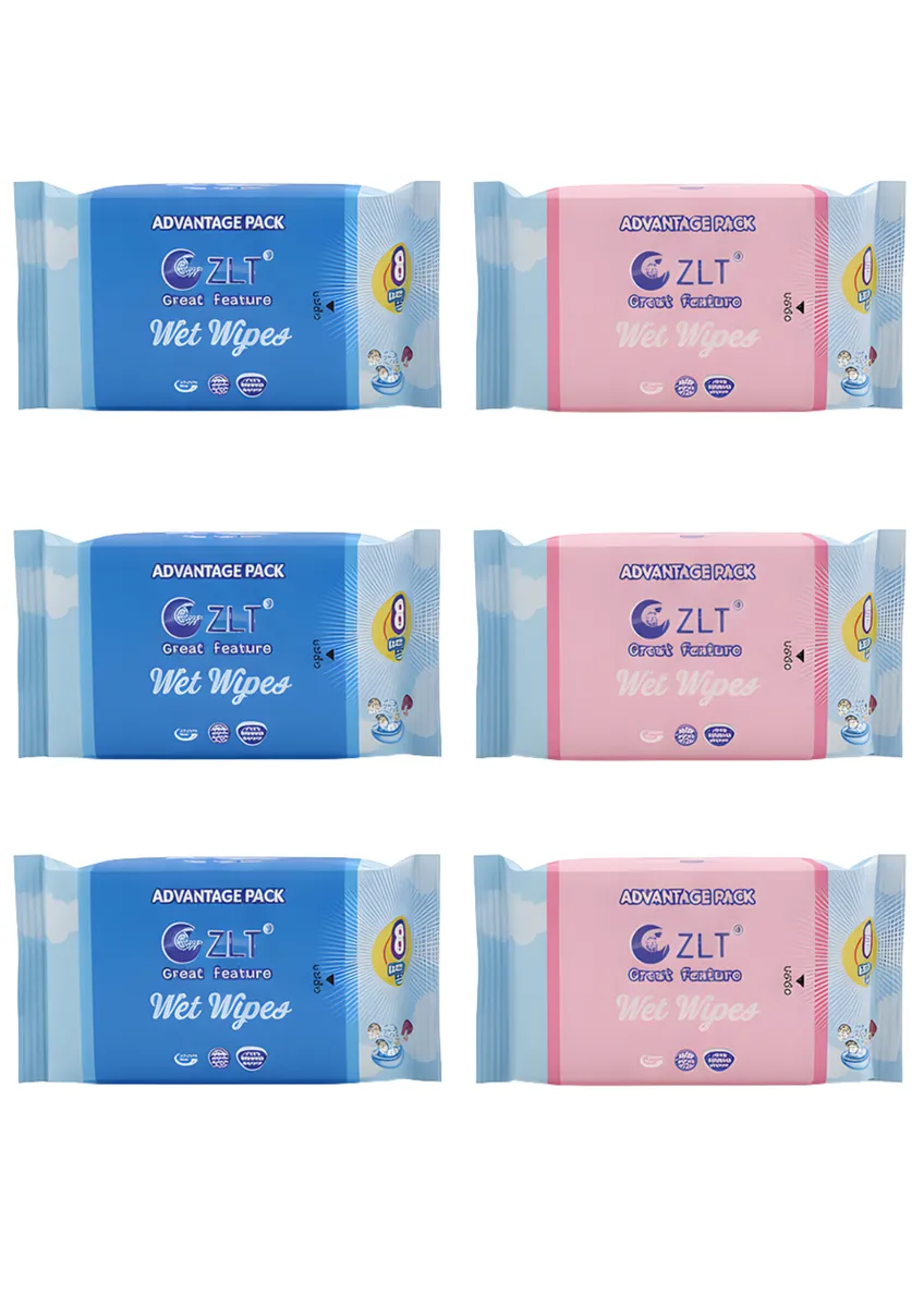 6 Pack Travel Mini Baby Wipes Gentle Moisture Skin Wipes for Sensitive Care
