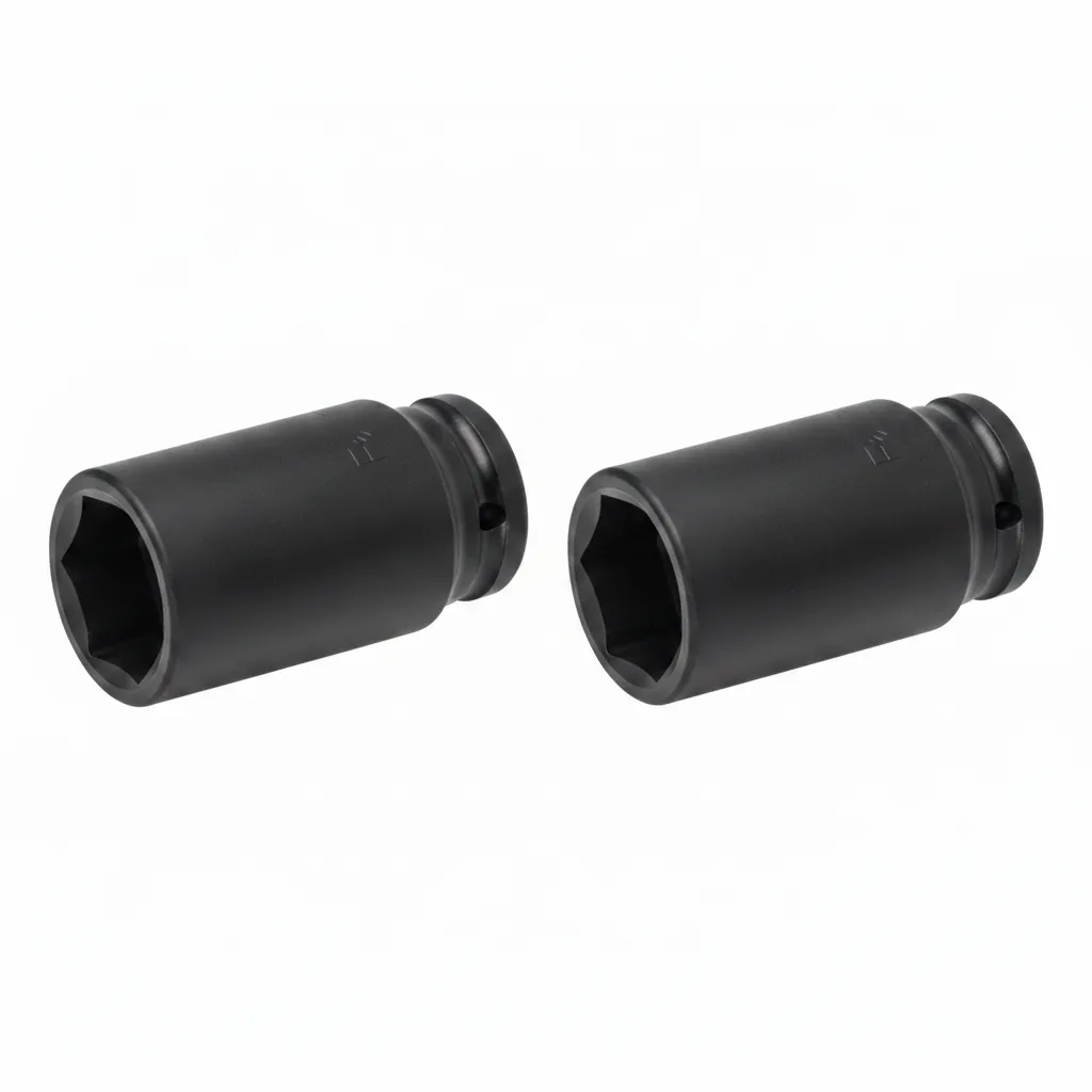 Force 44mm Deep Hex Socket 3/4 Inch Drive Impact Tool - 2 Pack