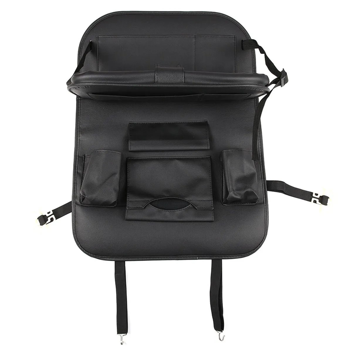Car Seat Storage Organizers Bag with Foldable Tray & Multi-Pocket