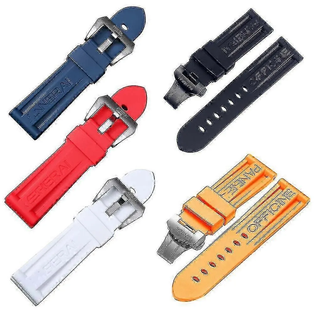 Rubber watch band for Panerai 24mm Orange replacement strap durable