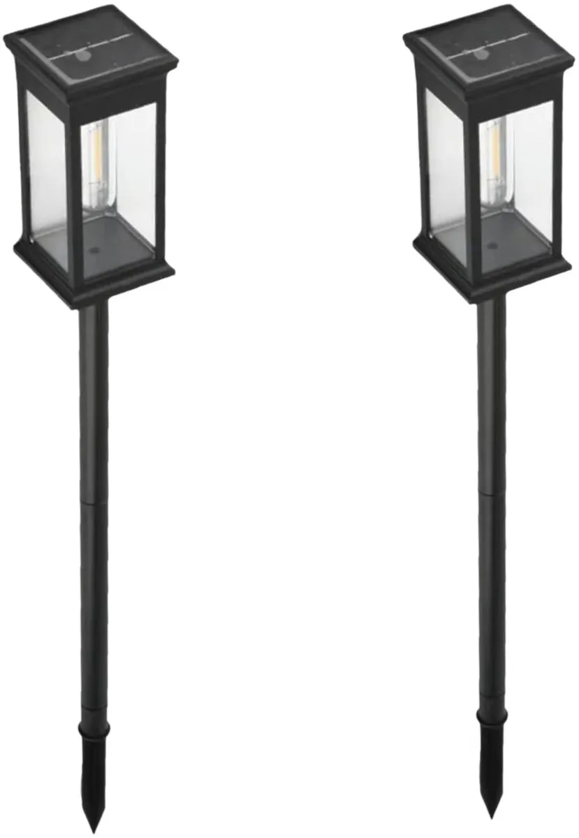 2-Pack Waterproof Solar Pathway Lights - Retro Tungsten Filament Design