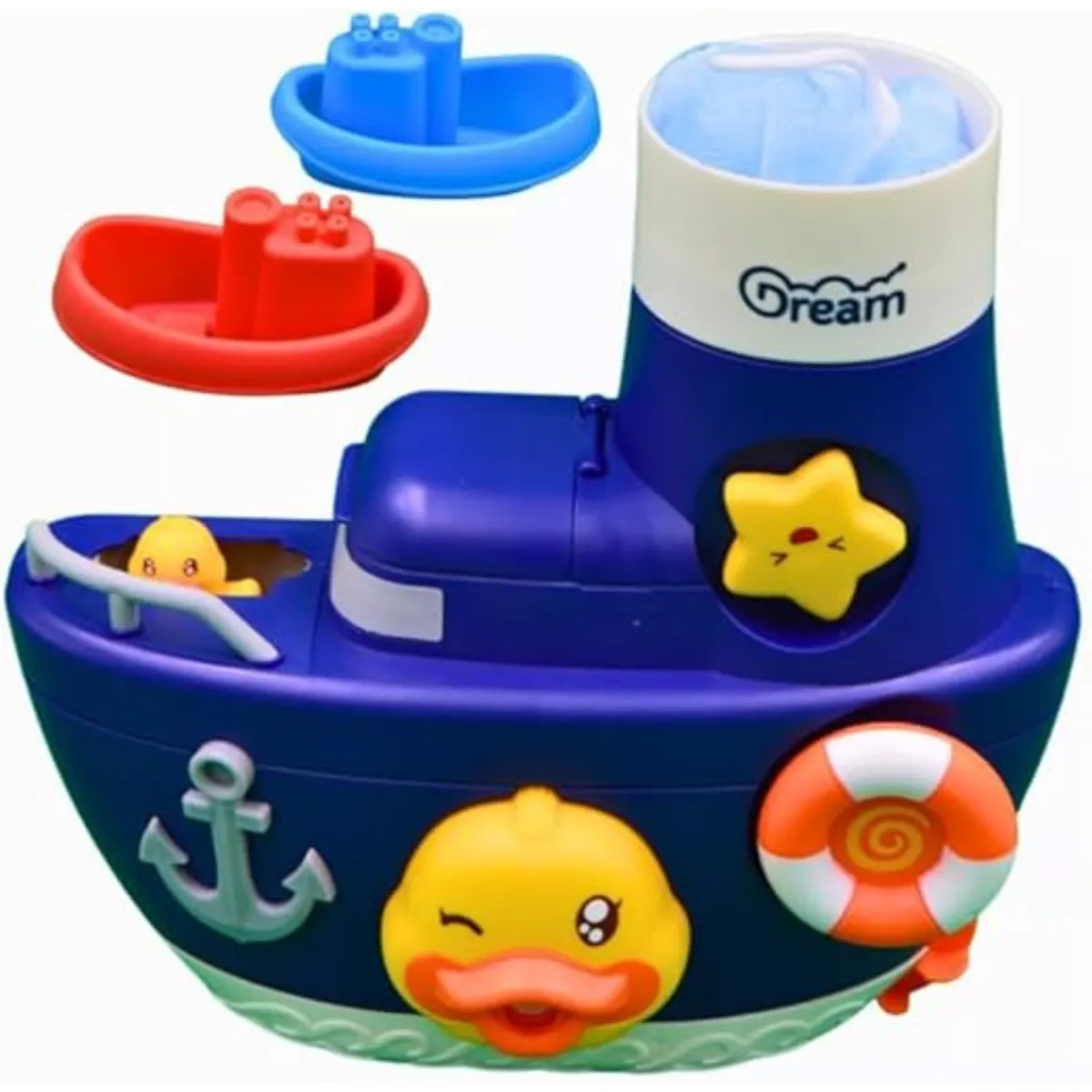 Mu Bear & Co- Bath Toy- Kids Bubble Boat - Blue, Orange