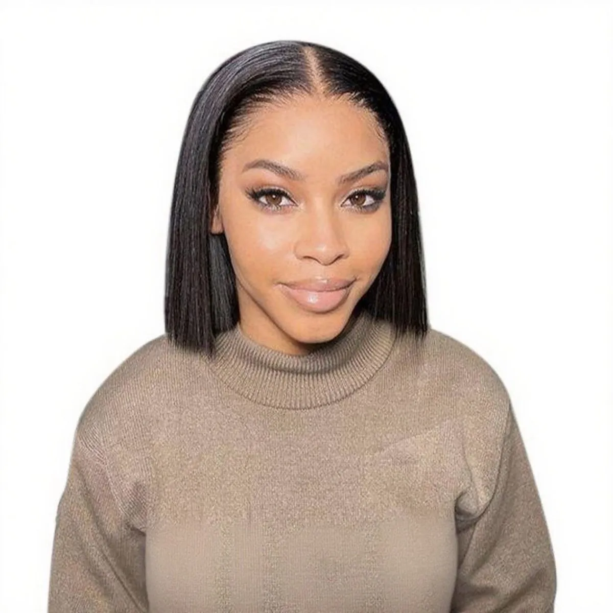 GoldenPerfect 10In Brazilian Hair 13x4 Full Frontal Straight Bob Short Wigs