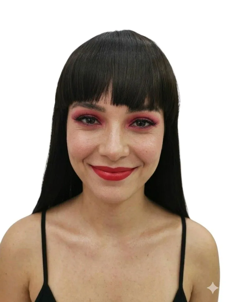 Long Straight Synthetic Wig With Fringe-Tracy-#4