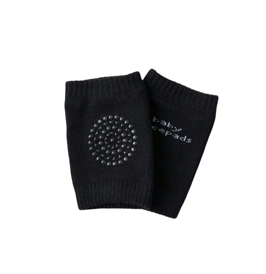 Baby Crawling and Walking Knee Pads with Non-Slip Grip - Black