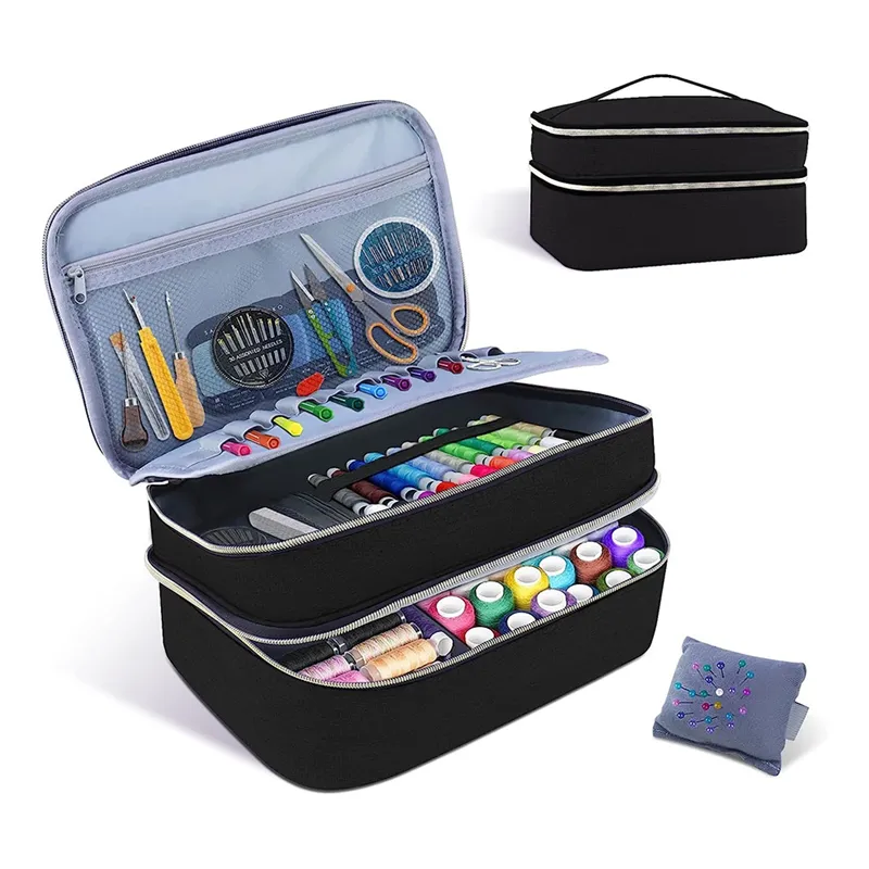 Sewing Supplies Organizer Bag Double-Layer Sewing Box Organizer Bag B