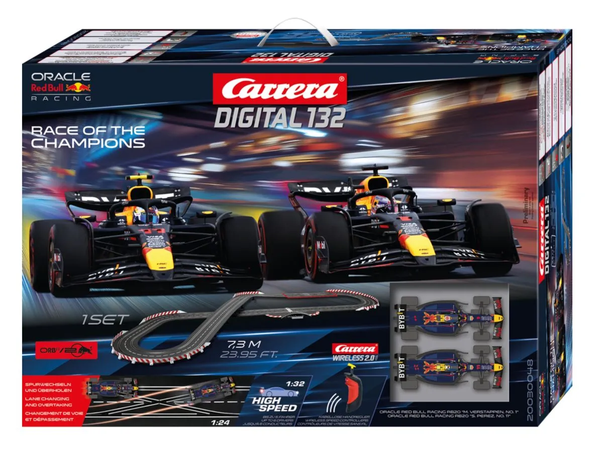 Carrera DIGITAL 1/32 F1 Red bull Race of the Champions 7.3m Slot Car Set