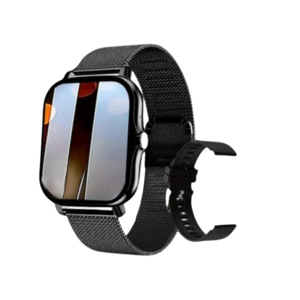 Bluetooth calling Rechargeable smart watch, Pink, Gold and Black - Black