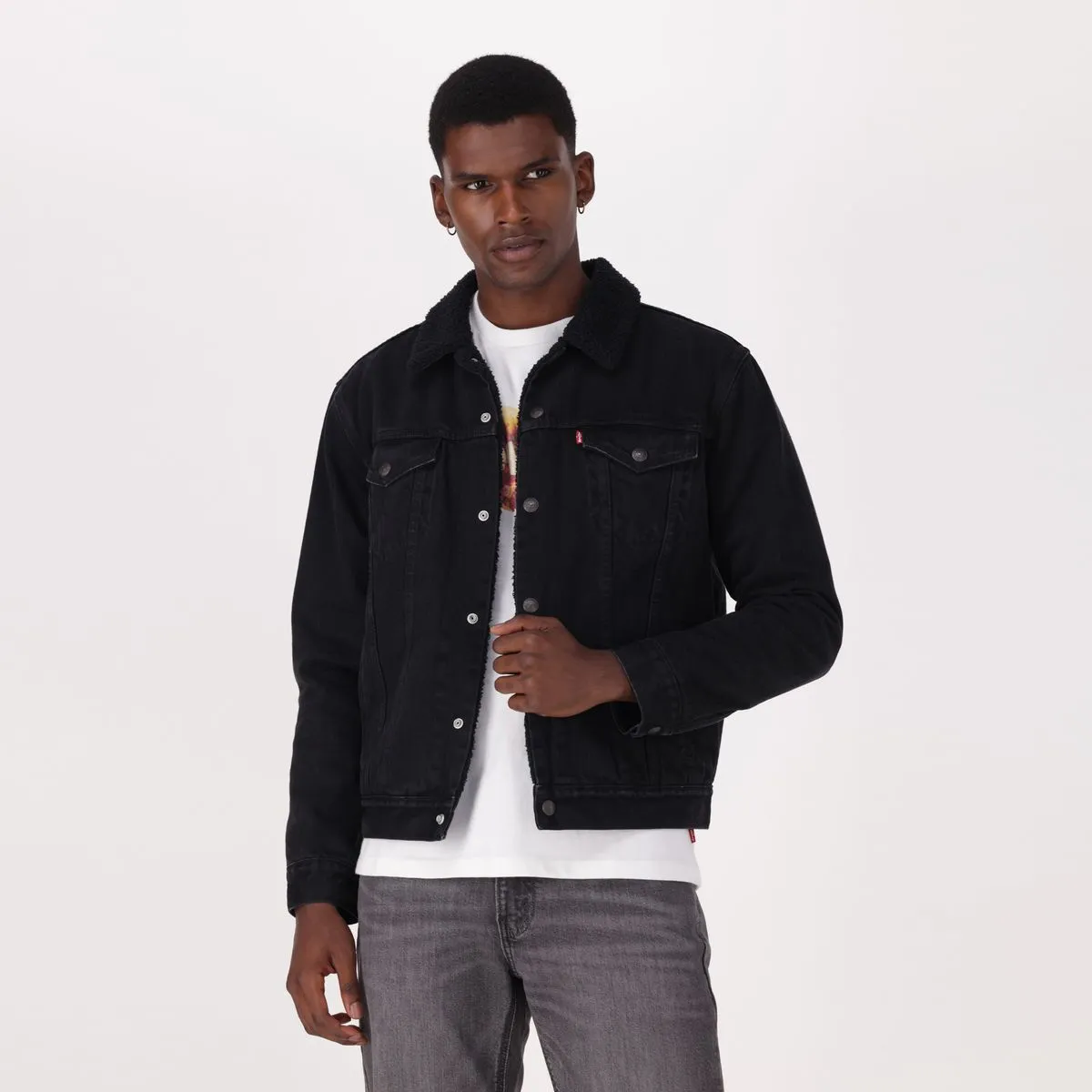 Levi's® Men's Type III Sherpa Trucker Jacket- Med Indigo - Flat Finish