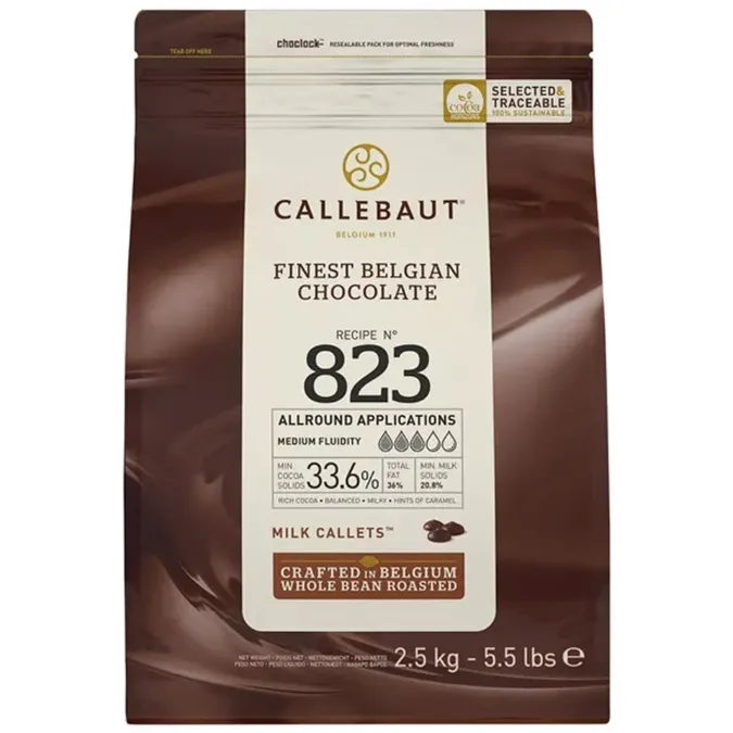 Callebaut Finest Belgian Milk Chocolate Recipe N823 - 2.5kg