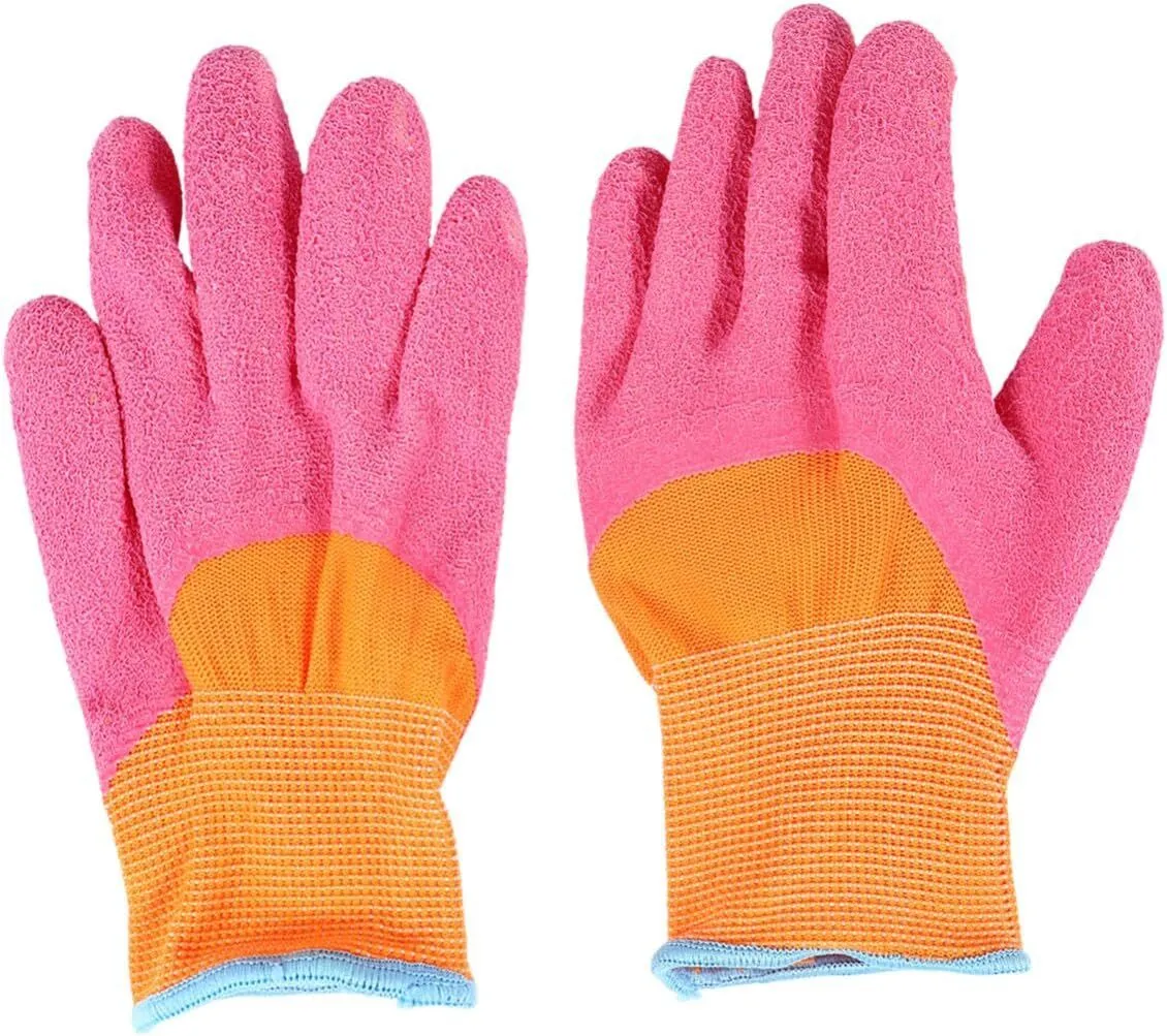 resistant Plyester Pink Latex Cating Gardening Size 4