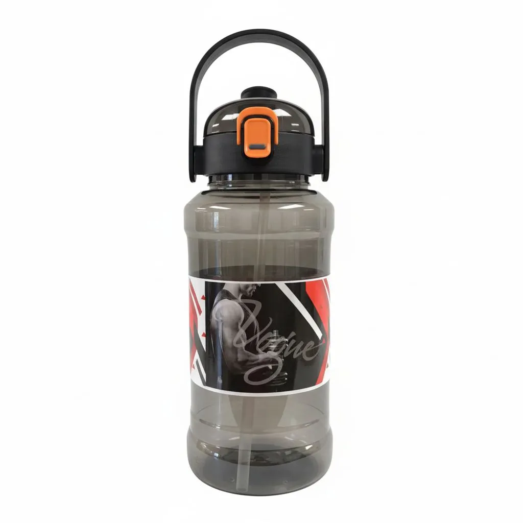 Sport Water Bottle 2.6L - Black and Orange