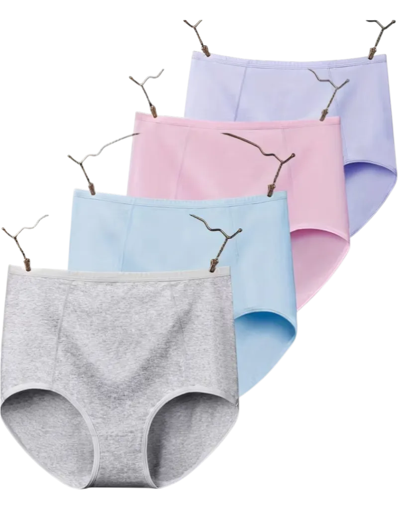 4-Pack Cotton Maternity Underwear - High-Waist Pregnancy Briefs