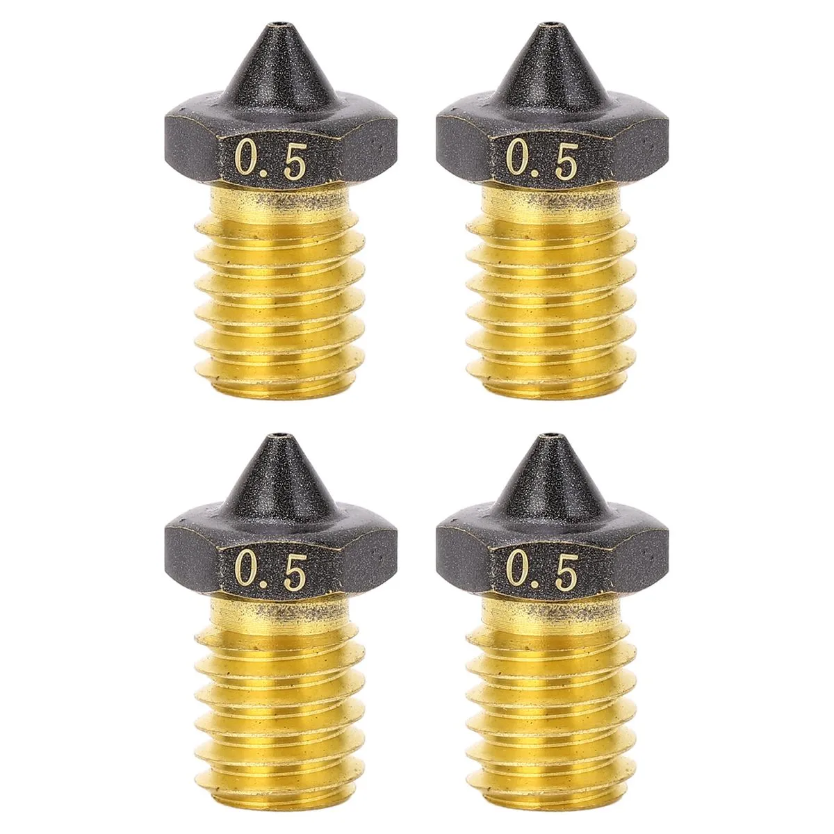 4-Pack Voron MK3S Nozzles - 0.5mm PTFE Coated Brass
