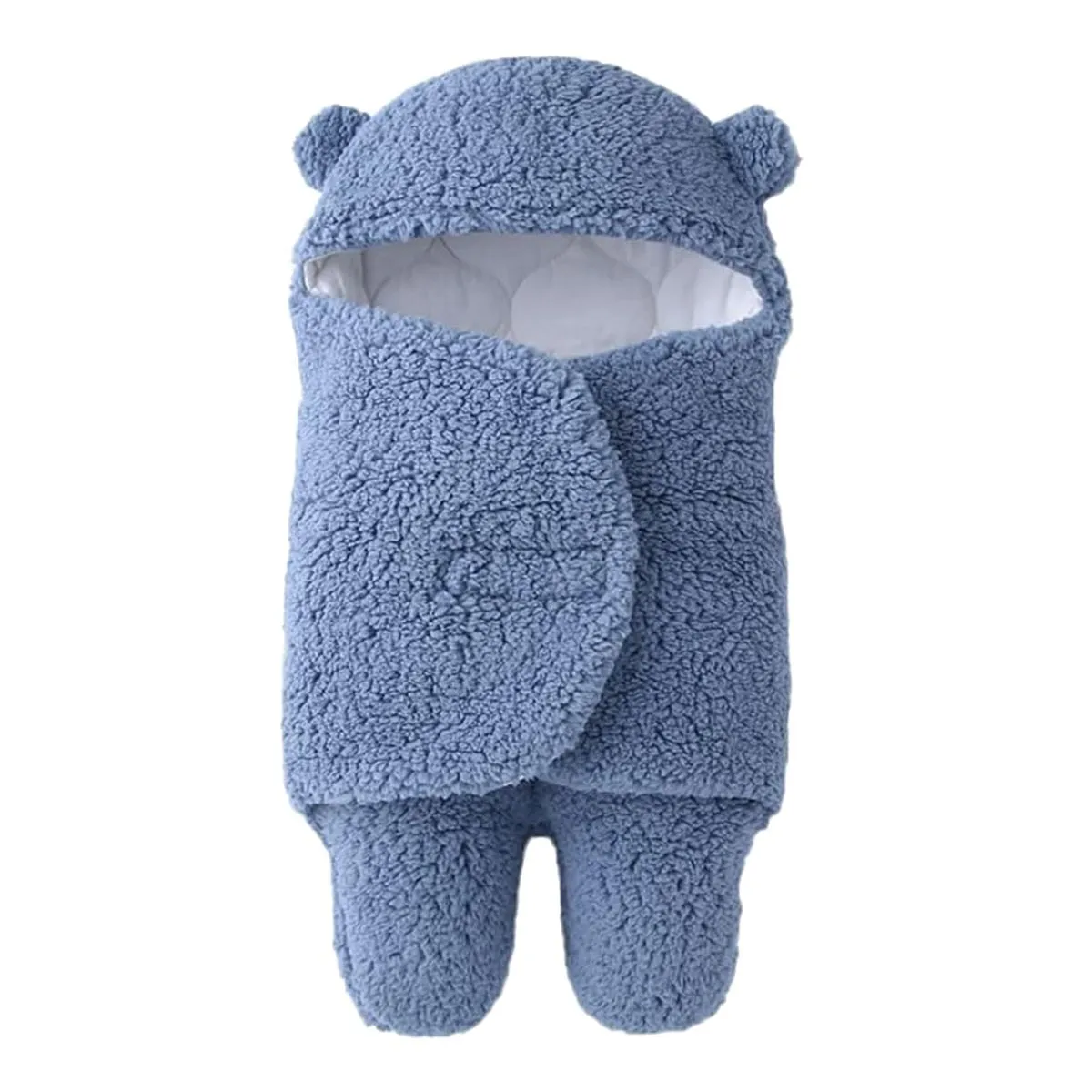 Baby Swaddle Sleeping Bag Plush Swaddle Blanket Baby Blanket - Blue