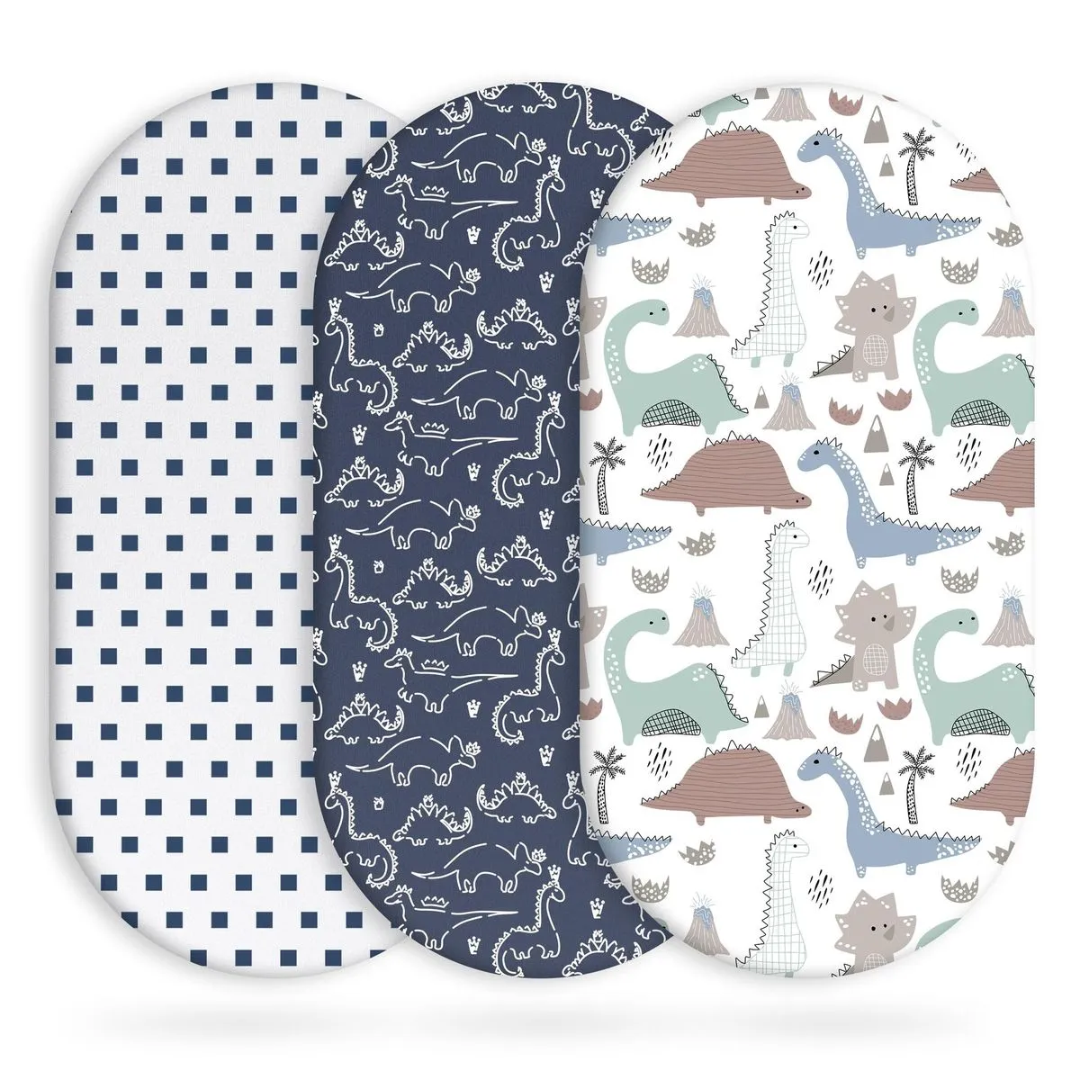 3 Pack Universal Fitted Bassinet Sheets, Soft Breathable