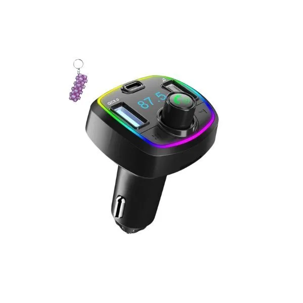 AB-CZ01 Wireless RGB Car MP3 Player FM Transmitter & Keyholder