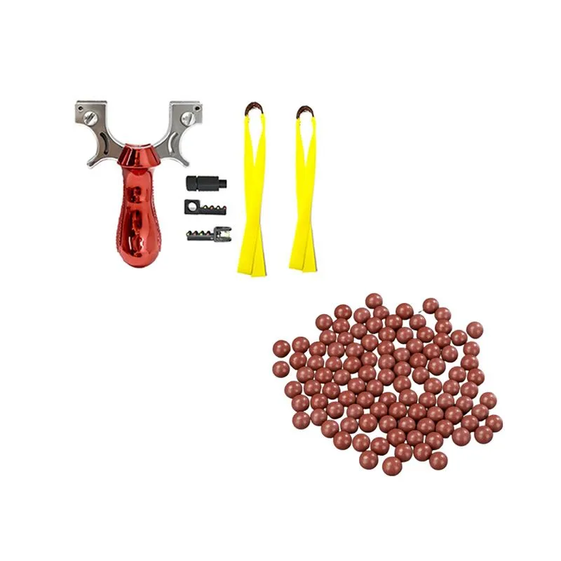 500 Pcs Of 8mm Biodegradable Clay Balls And Outdoor Laser Hunting Slingshot - Red