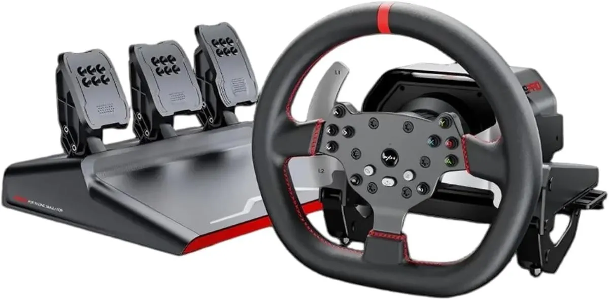 PXN V10 Pro Direct Drive Racing Wheel, 270mm D-Shaped Wheel, 3-Pedal Bundle