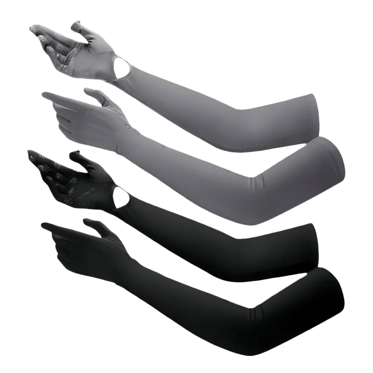 2 Pairs Touchscreen Sun Gloves Long Arm Uv Protection For Driving Cycling