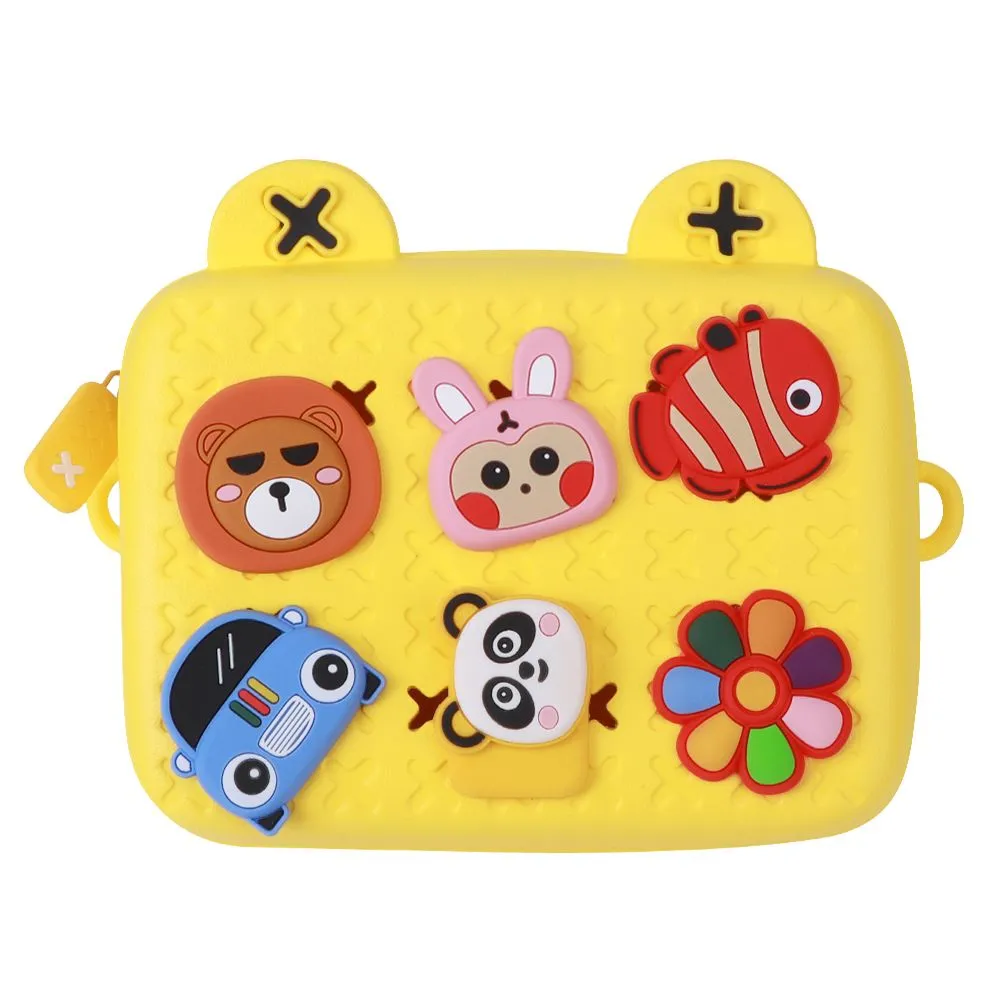 Kids Cartoon Camera Bag - Crossbody Yellow