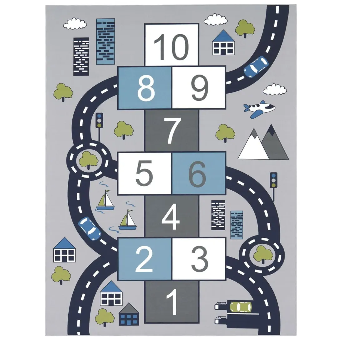 Kids' Play Mat with Hopscotch and Streets Design