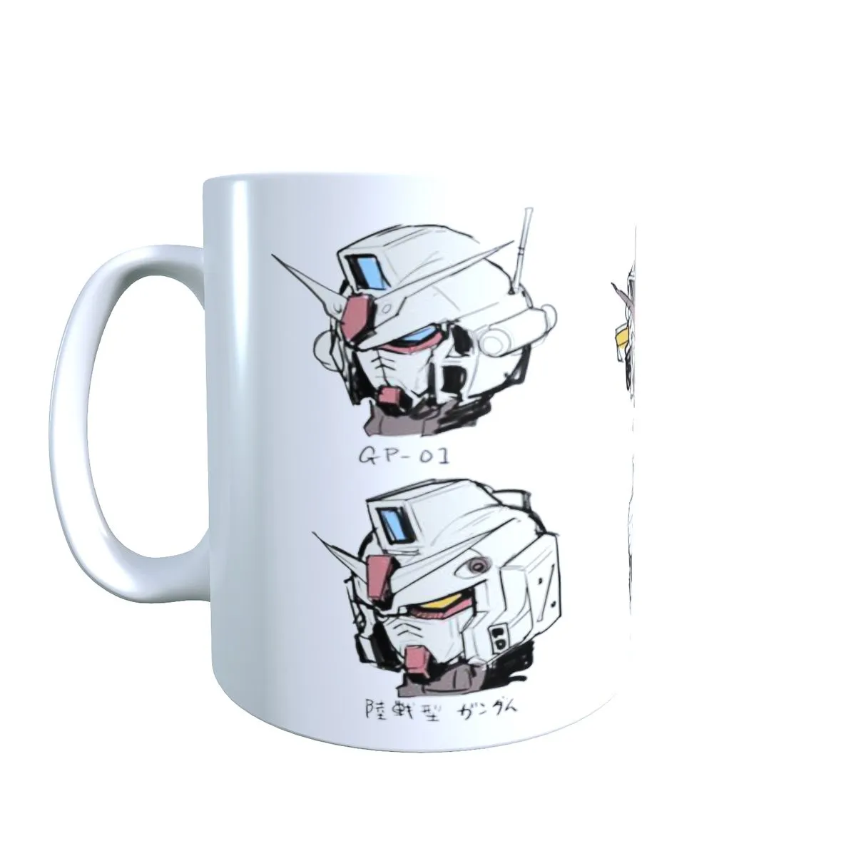 Gundam Head Sketches - Gundam Coffee Mug