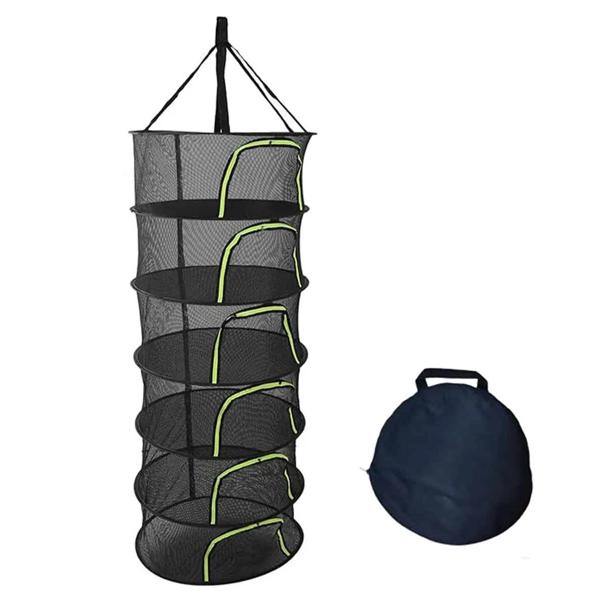 Herb Drying Rack Drying Rack Plant Drying Rack Large capacity Storage Net - Black-6 Layer