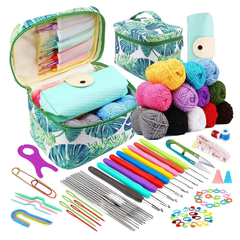 Craft Crocheting Sewing Starter Kit For Beginners 87 Pieces - 22cm