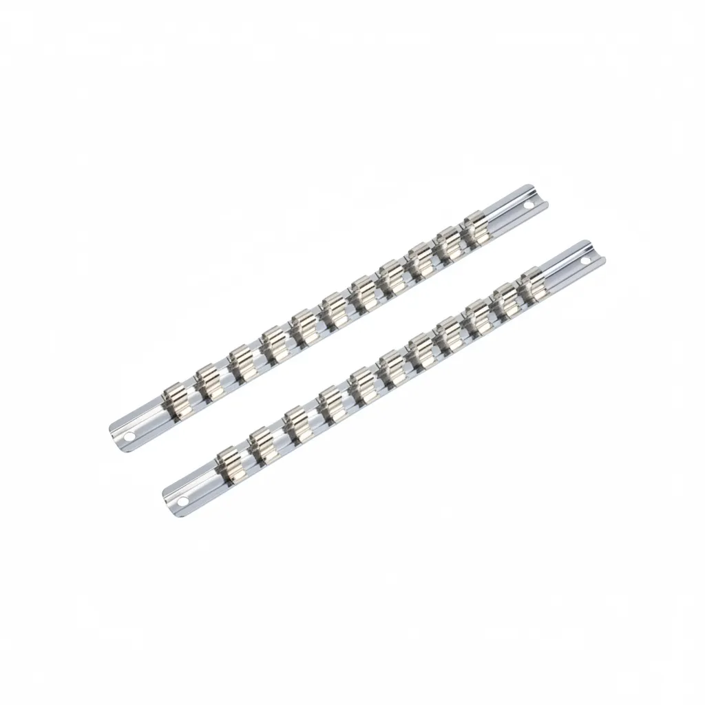 Force 1/2 Inch Drive 5 Piece Socket Rail - 160mm Tool Organizer - 2 Pack
