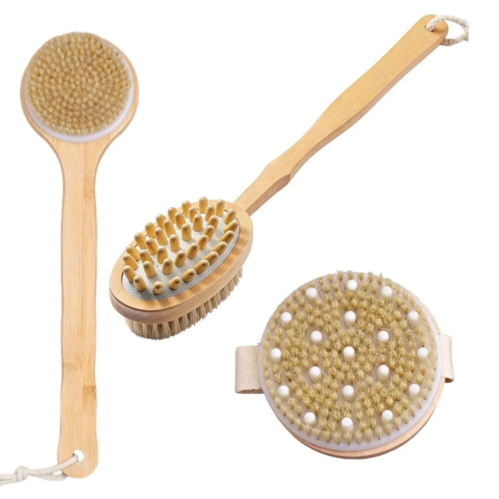 3-Piece Wooden Bath Brush Set