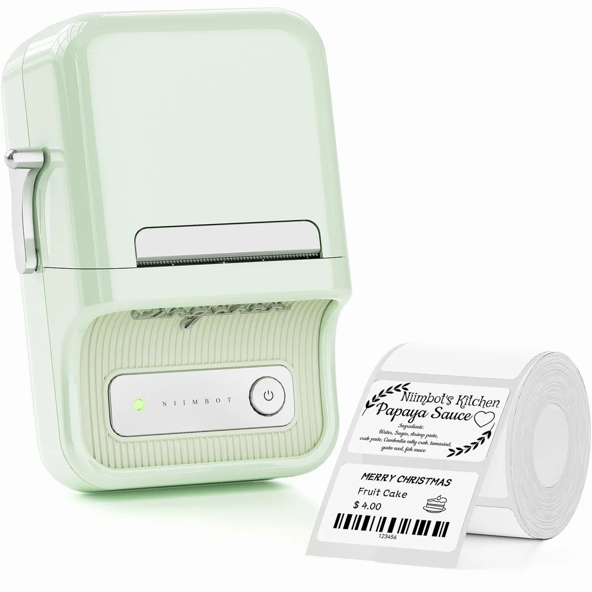 Niimbot - B21S - Bluetooth Thermal Label Printer Inc Free Label Roll - Cream Mint