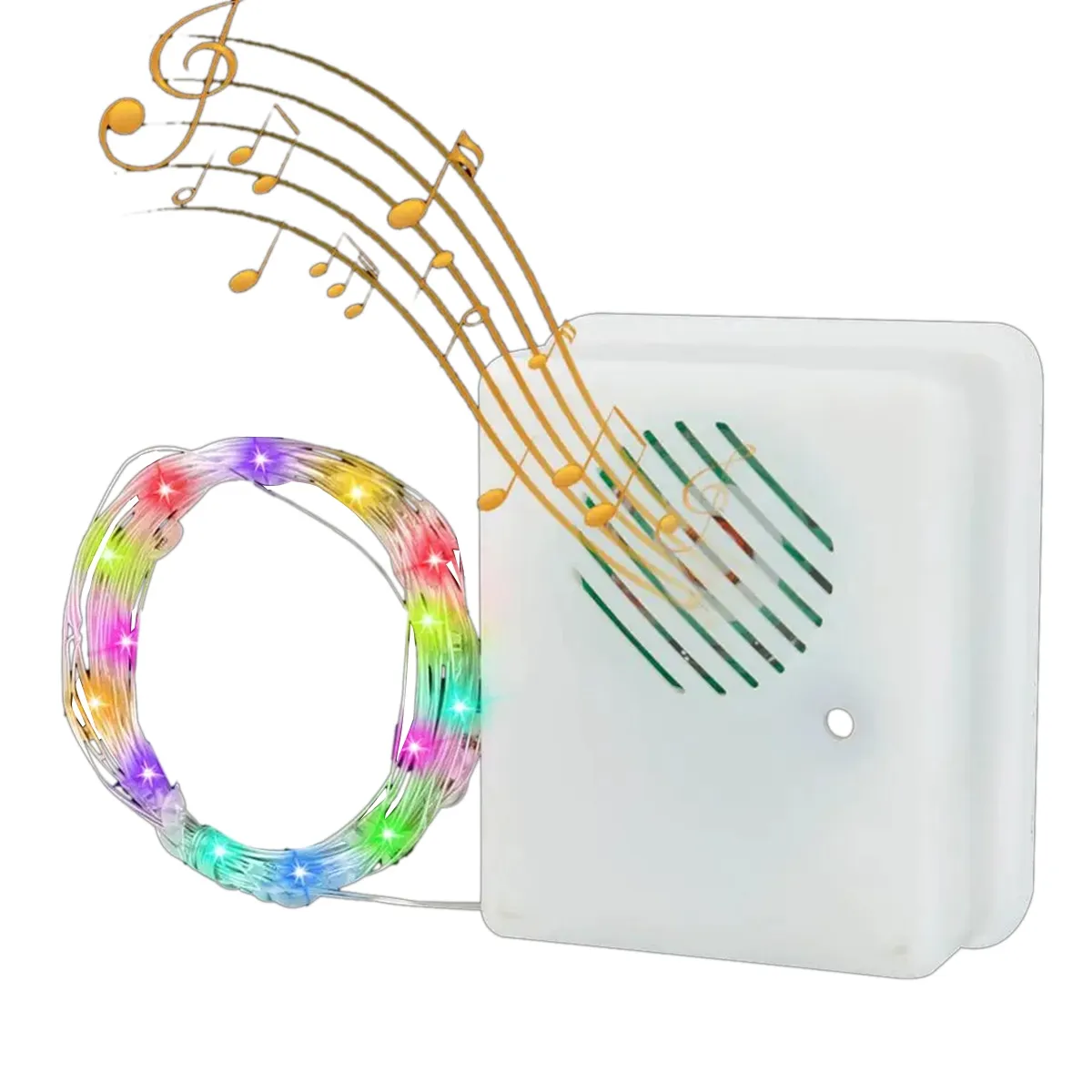 DIY Xmas Sound Sensor with LED String for Xmas Tree Decor, Colorful