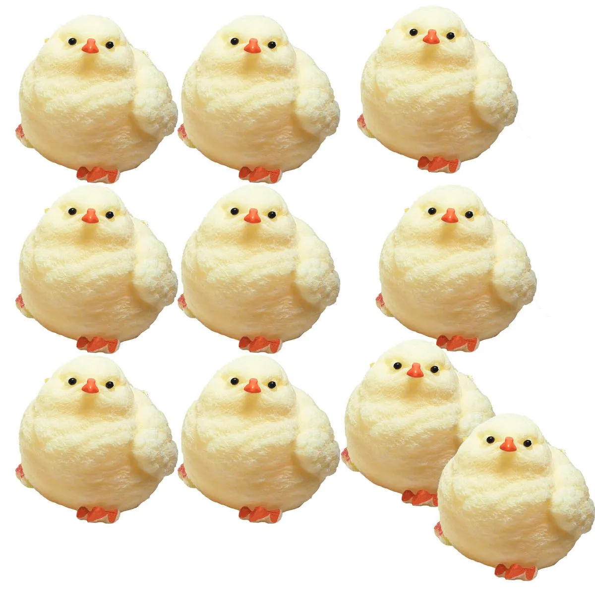 10 Piece Ultra Soft Chick Squishy Kit,Cute Fidget Toys Silicone Squeeze Toy - Yellow