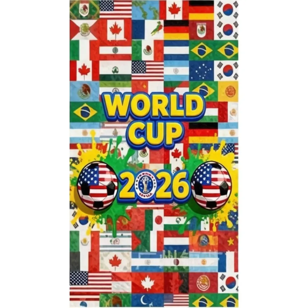 World Cup-Themed Backdrop - Wide-Format Polyester Banner 90x180cm