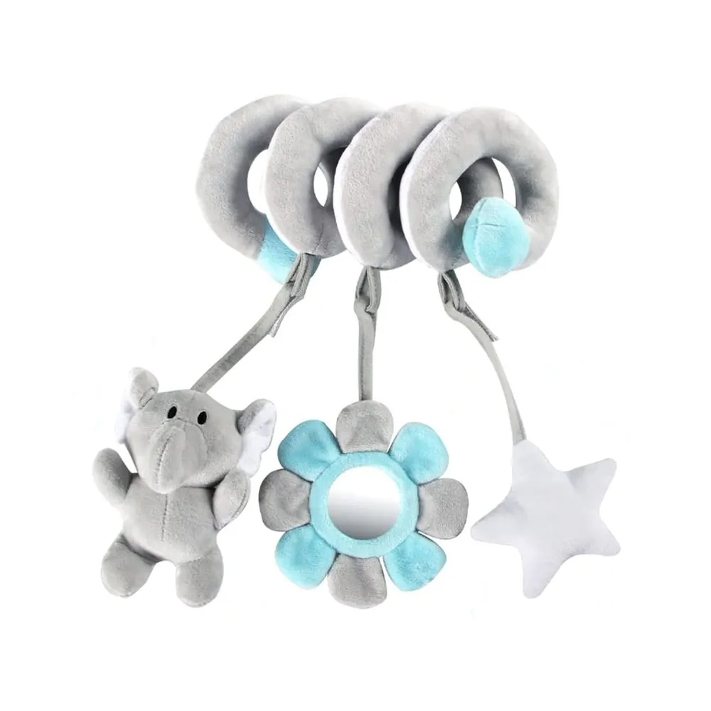Baby Hanging Toy with Rattle for Stroller Crib - Grey