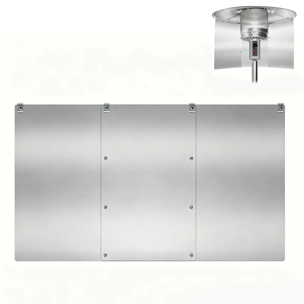 3 Panels Patio Heater Reflector Shield Propane Heaters Heating Deflector