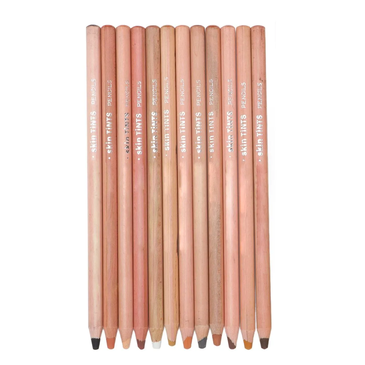 12 Pastel Pencils for Portrait Sketching with Sharpener