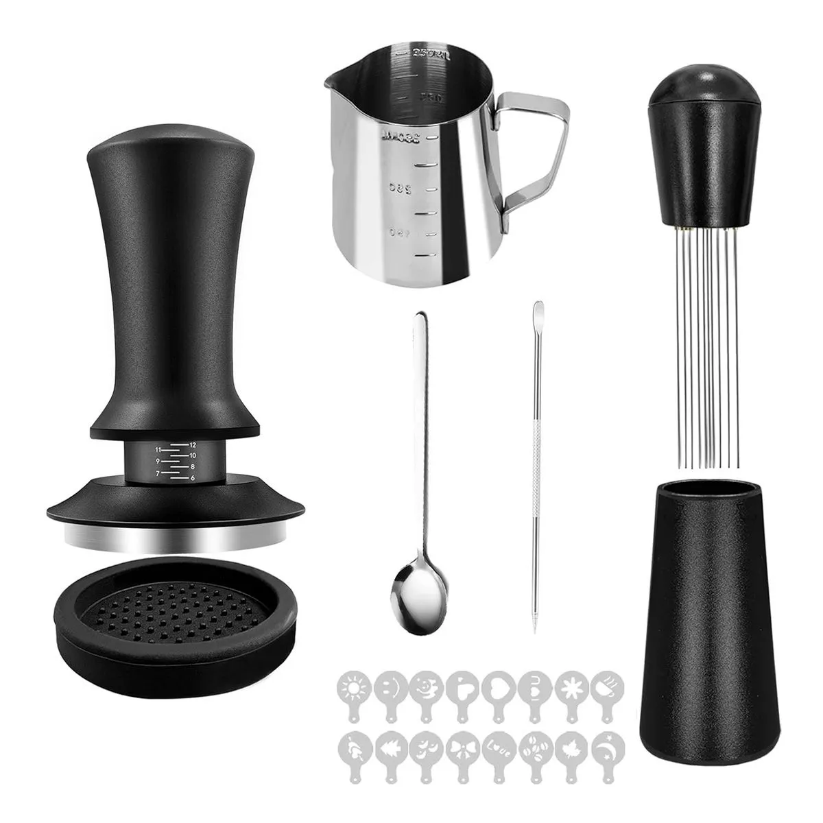 22 Pieces Coffee Tamper Set Espresso Accessories Tampers Kit Barista Tools