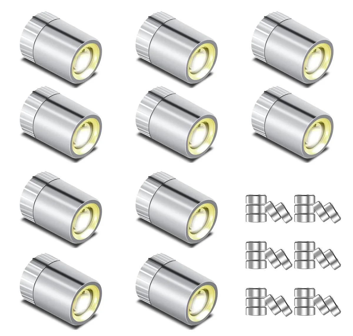 QYNIAL Mini LED Lights 10 Pack Battery Powered Warm White DIY Spotlights
