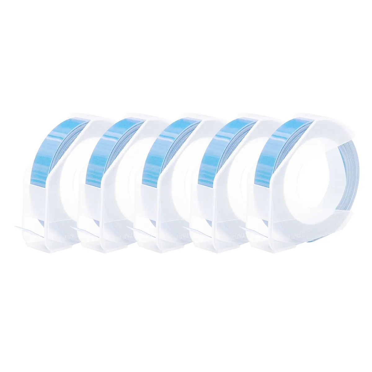 5 Roll Label Maker 3D Plastic Embossing Tape(Each Roll 9mmX3m) - Baby Blue