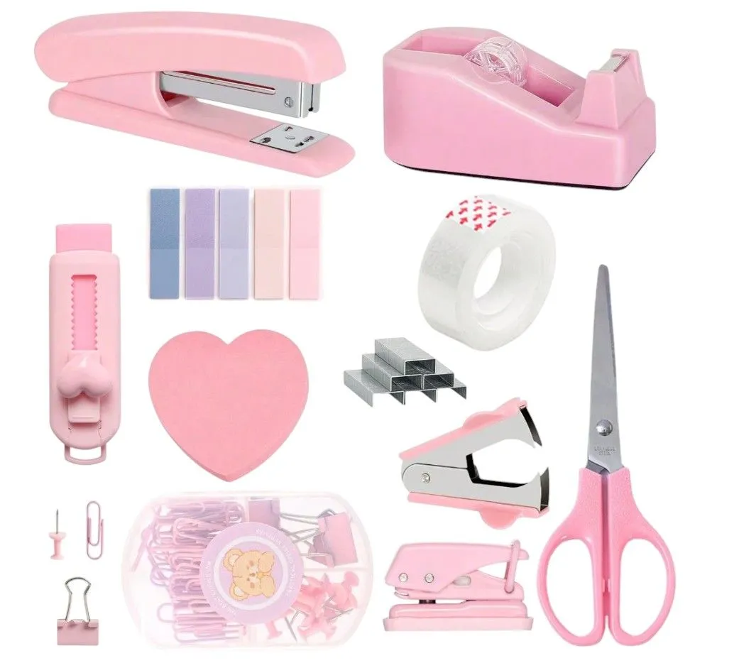 Office Stationery Set - Pink